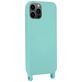 Mobigear Lanyard iPhone 14 Pro Coque avec cordon en Silicone - Turquoise