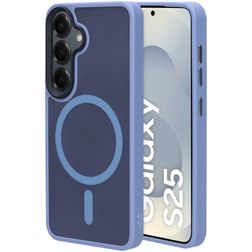 Mobiparts Hardcover Samsung Galaxy S25 MagSafe Plastique rigide Coque arrière - Satin Light Blue