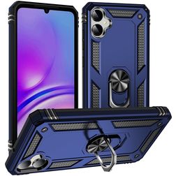 Mobigear Armor Ring Samsung Galaxy A05 Plastique rigide Coque arrière Antichoc avec bague de maintien - Bleu