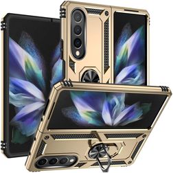 Mobigear Armor Ring Coque Samsung Galaxy Z Fold 4 Coque arrière Rigide Anti-Chocs avec Anneau-Support - Or