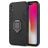 Mobigear Armor Ring iPhone XR Plastique rigide Coque arrière Antichoc avec bague de maintien - Noir