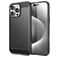Mobigear Brushed Slim Coque iPhone 16 Pro Coque arrière en TPU Souple - Noir