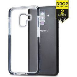 Mobilize Shatterproof Samsung Galaxy A8 (2018) Plastique rigide Coque arrière Antichoc - Transparent / Noir