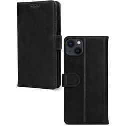 Mobilize Wallet Housse iPhone 13 Mini Etui en Cuir Véritable Porte-Monnaie - Noir