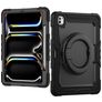 Mobilize Rotating Defender Coque iPad Pro 13 Pouces (2025) Coque arrière en Plastique rigide,Silicone + Bandoulière + Support Amovible - Noir
