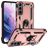 Mobigear Armor Ring Coque Samsung Galaxy S22 Coque arrière Rigide Anti-Chocs avec Anneau-Support - Rose doré
