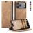 CaseMe 013 Housse iPhone 17 Pro Max Etui Porte-Monnaie - Marron