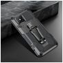 Mobigear Armor Stand Coque iPhone 12 Coque arrière Rigide Anti-Chocs avec Support Amovible - Gris