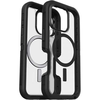 Otterbox Defender Coque iPhone 16 Pro MagSafe Coque arrière Rigide Anti-Chocs - Transparent / Noir