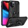 Mobigear Armor Ring Coque iPhone 13 Pro Max Coque arrière Rigide Anti-Chocs avec Anneau-Support - Noir