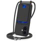 Mobigear Lanyard Card iPhone 17 Coque avec cordon en Silicone et Porte-Cartes - Noir