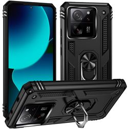 Mobigear Armor Ring Coque Xiaomi 13T Coque arrière Rigide Anti-Chocs avec Anneau-Support - Noir