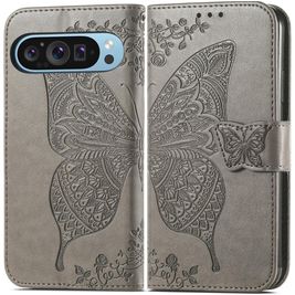 Mobigear Butterfly Housse Google Pixel 10 Etui Porte-Monnaie - Gris