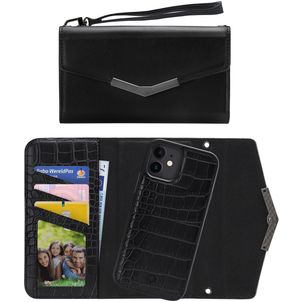 Mobilize Elegant Magnet iPhone 12 Mini Détachable 2in1 Pochette - Black Croco