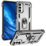 Mobigear Armor Ring Coque Samsung Galaxy M23 Coque arrière Rigide Anti-Chocs avec Anneau-Support - Argent