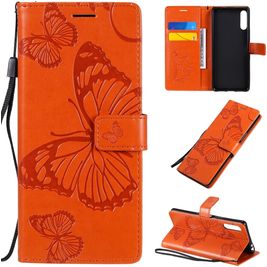 Mobigear Butterfly Housse Sony Xperia L4 Etui Porte-Monnaie - Orange