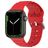 Mobigear Bumpy Bracelet Silicone Apple Watch Fermeture boucle ardillon - 42/41/40/38 mm - Rouge