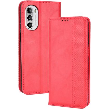 Mobigear Sensation Housse Motorola Moto G82 Etui Porte-Monnaie - Rouge