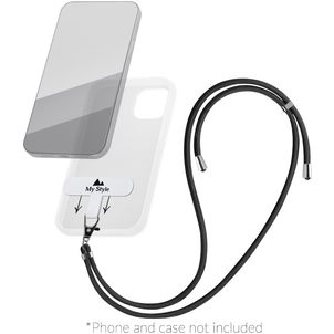 My Style Lanyard - Cordon de téléphone universel ajustable - Noir