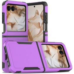 Mobigear Heavy Armor Coque Motorola Razr 50 Coque arrière Rigide Anti-Chocs - Violet
