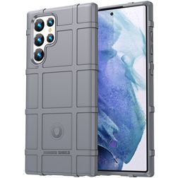 Mobigear Rugged Shield Coque Samsung Galaxy S22 Ultra Coque arrière en TPU Souple Anti-Chocs - Gris