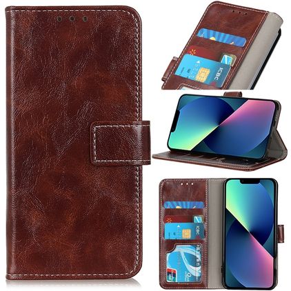 Mobigear Basic Housse iPhone 14 Plus Etui Porte-Monnaie - Marron