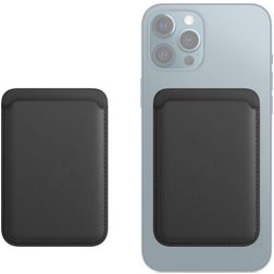 Mobigear Wallet - Porte Cartes en - 3 Cartes - Compatible MagSafe - Noir