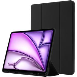 Mobigear Tri-Fold Gel Coque iPad Air 13 Pouces (2025) Etui en TPU,Similicuir + Porte-crayon - Noir