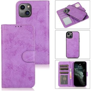 Mobigear Wallet Housse iPhone 15 Plus Etui avec Coque Détachable Porte-Monnaie - Violet