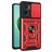 Mobigear Armor Ring Cam Slide Coque Xiaomi Redmi 10 5G Coque arrière Rigide Anti-Chocs avec Anneau-Support et Protecteur Lentilles - Rouge