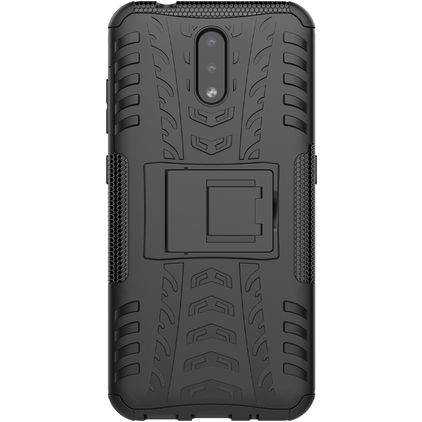 Mobigear Tire Coque Nokia 2.3 Coque arrière Rigide Anti-Chocs avec Support Amovible - Noir