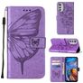 Mobigear Butterfly Housse Motorola Moto E32s Etui Porte-Monnaie - Violet