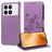 Mobigear Flowers POCO X6 Pro Étui Portefeuille - Violet