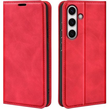 Mobigear Retro Slim Housse Samsung Galaxy S24 FE Etui Porte-Monnaie - Rouge