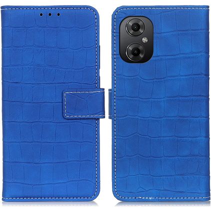 Mobigear Croco POCO M5 Étui Portefeuille - Bleu