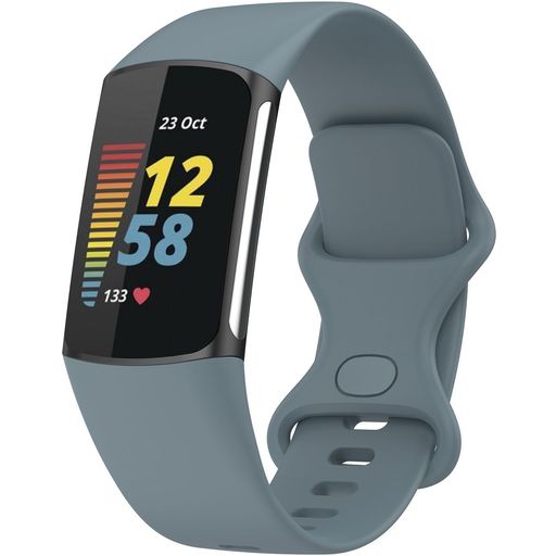 Mobigear Sport Dual Bracelet Silicone Fitbit Charge 5 Fermeture à clou et passant - Spring Purple