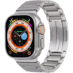 Mobigear Berlin Bracelet Acier pour Apple Watch Fermeture boucle déployante - 42/41/40/38 mm - Argent