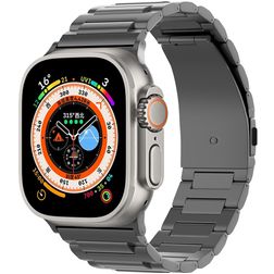Mobigear Perth Bracelet Titane pour Apple Watch Fermeture boucle déployante - 49/46/45/44 mm - Noir