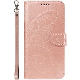 Mobigear Butterfly Housse Samsung Galaxy S25 Ultra Etui Porte-Monnaie - Rose doré