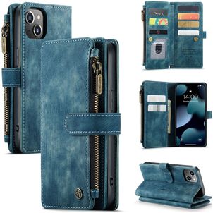 Caseme C30 Housse iPhone 13 Etui Porte-Monnaie - Bleu