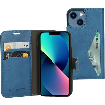 Mobiparts Classic Wallet Housse iPhone 13 Mini Etui Porte-Monnaie - Steel Blue