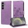 Mobigear Flowers Housse Samsung Galaxy S25 Etui Porte-Monnaie - Violet