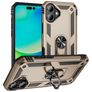 Mobigear Armor Ring Coque iPhone 17 Coque arrière Rigide Anti-Chocs avec Anneau-Support - Or