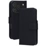 Mobiparts Wallet Housse iPhone 17 Pro MagSafe Etui en Cuir Véritable Porte-Monnaie - Noir
