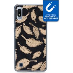 My Style Magneta Coque Samsung Galaxy A10 Coque arrière en TPU Souple - Golden Feathers