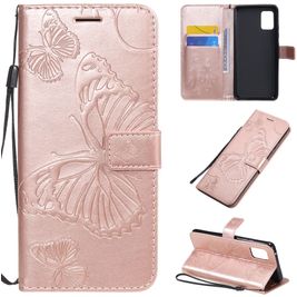 Mobigear Butterfly Housse Samsung Galaxy A51 5G Etui Porte-Monnaie - Rose doré