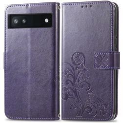 Mobigear Clover Housse Google Pixel 6a Etui Porte-Monnaie - Violet