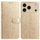 Mobigear Flowers Housse iPhone 17 Pro Etui Porte-Monnaie - Or