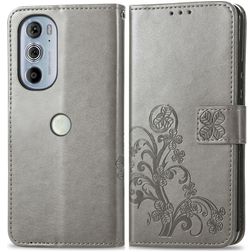 Mobigear Clover Motorola Edge 30 Pro Étui Portefeuille - Gris