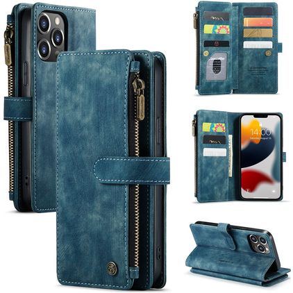 Caseme C30 Housse iPhone 13 Pro Max Etui Porte-Monnaie - Bleu